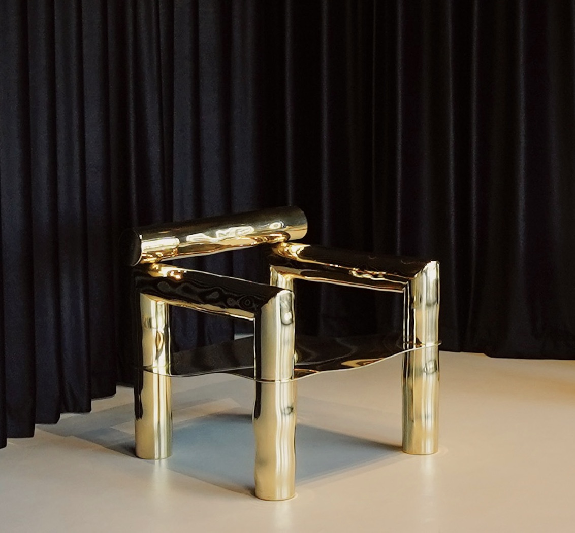 Brass sculptural furniture by Victor Tison