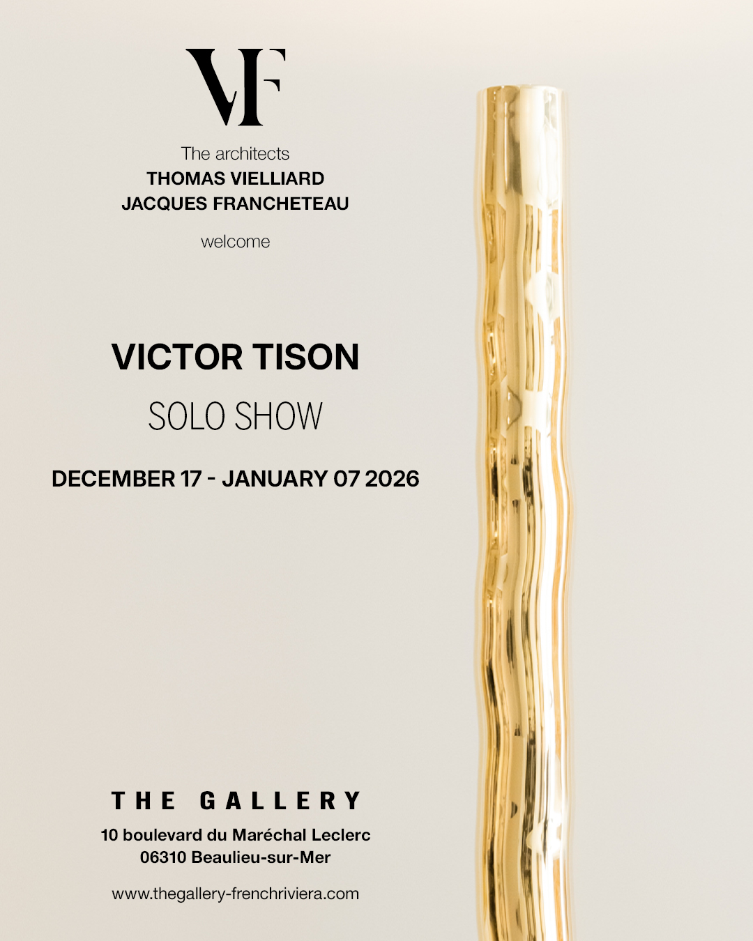 Victor Tison — Solo Show poster, The Gallery French Riviera